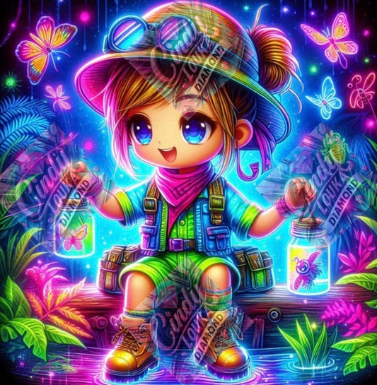 Exploratrice des Lucioles 60x60 cm