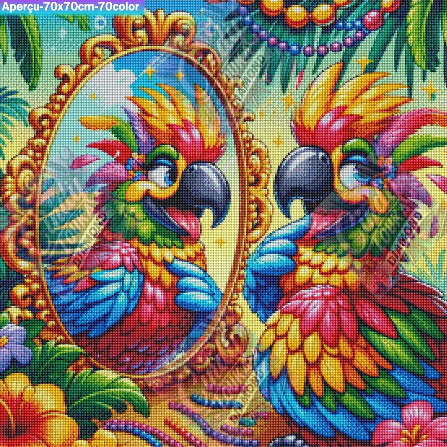 Miroir, Mon Beau Perroquet ! 70x70 cm