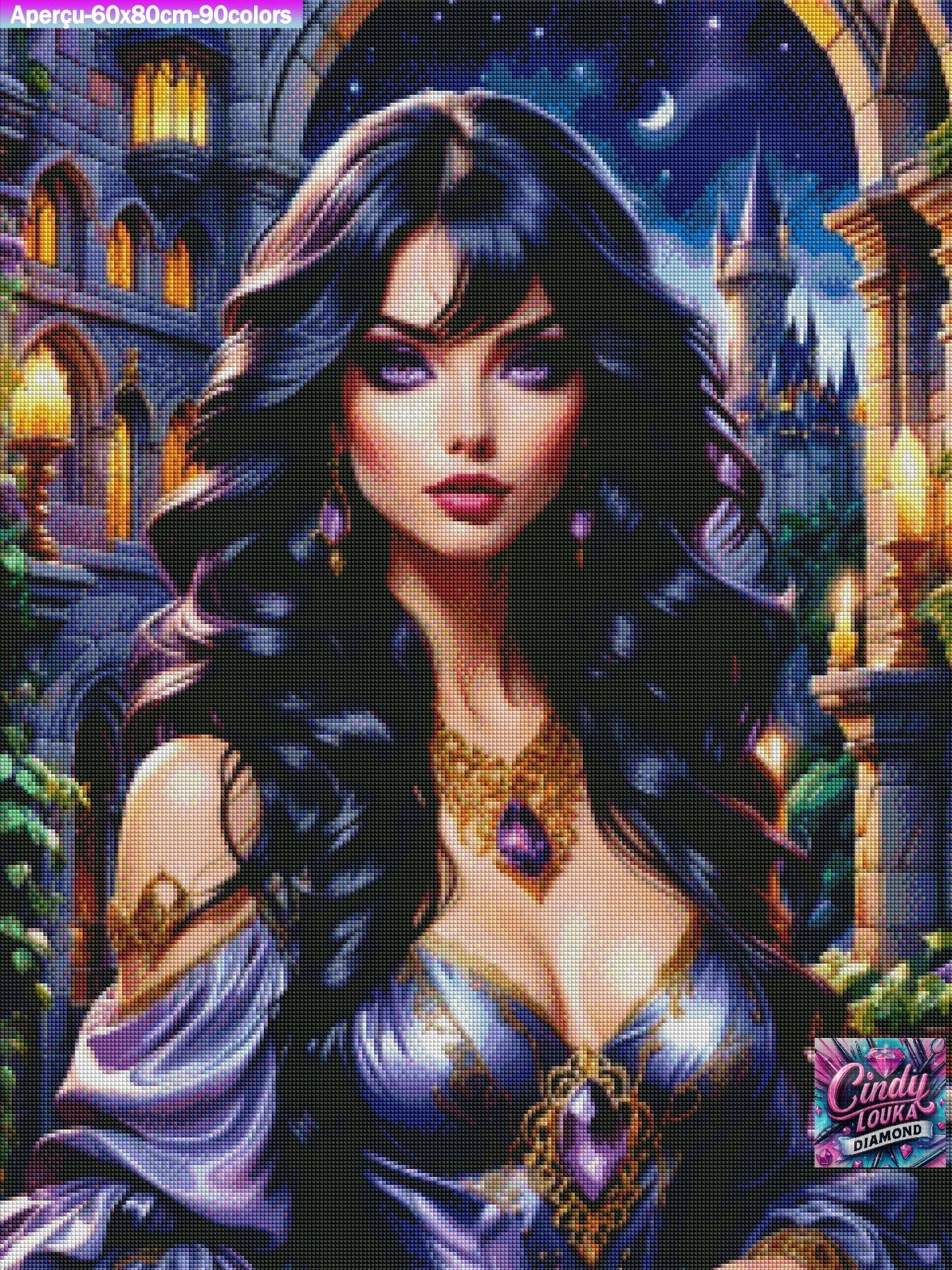 La Reine de la Nuit Étoilée 60x80 cm