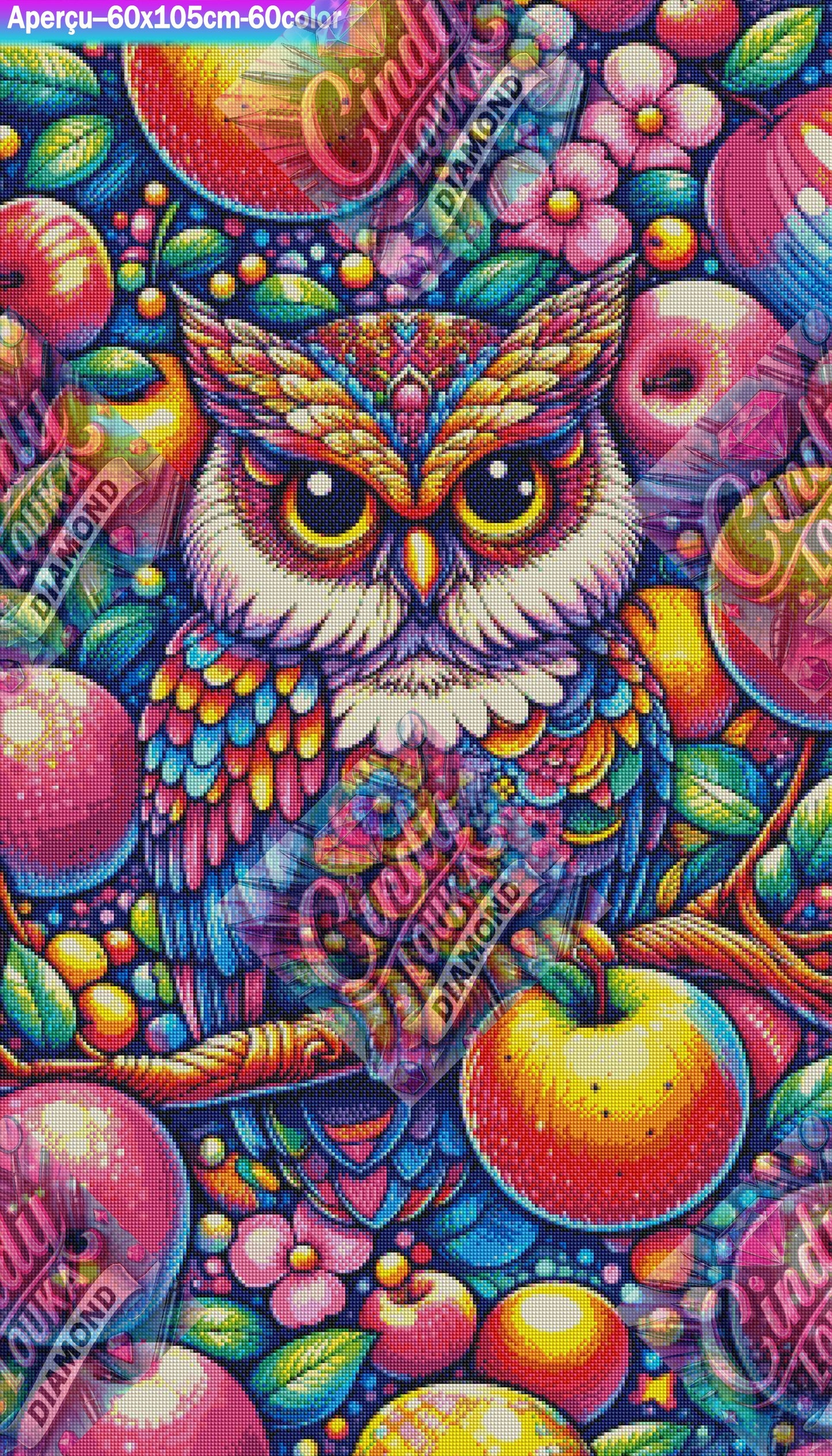 Le Festin du Hibou Chromatique 60x105 cm