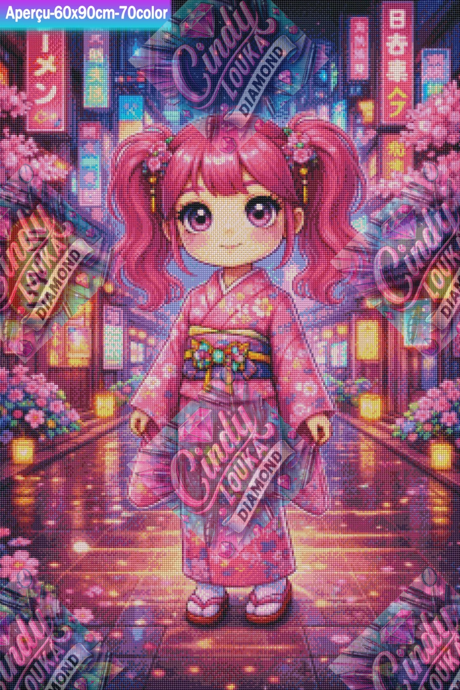 Kimono sous les Lumières 60x90 cm