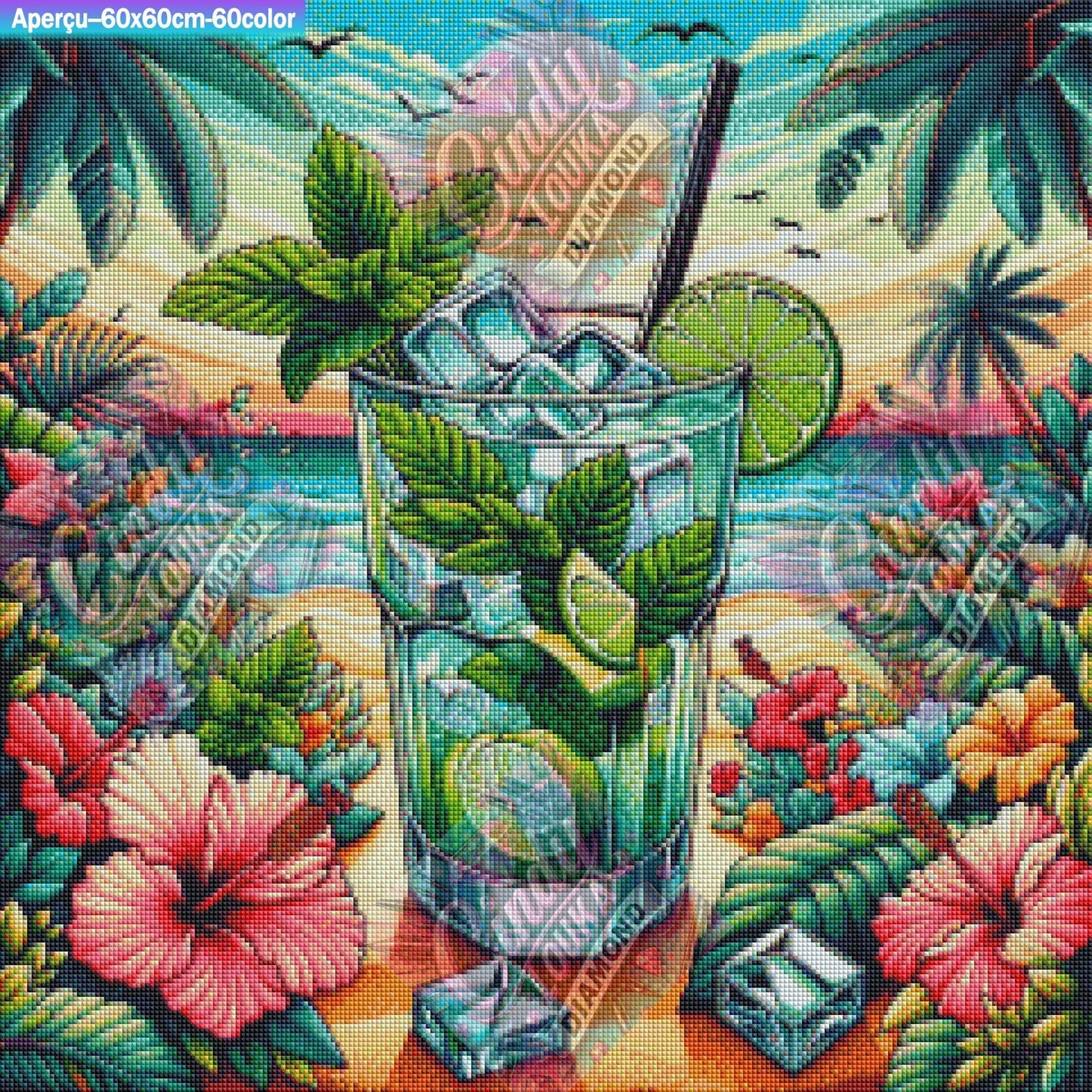 Cocktail Des Caraïbes 60x60 cm