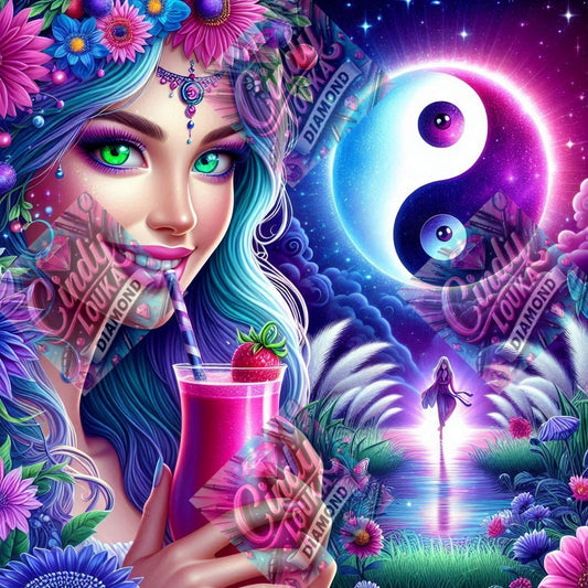 La Déesse du Smoothie Cosmique 70x70 cm
