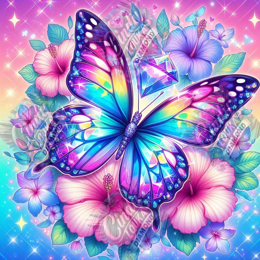 Eclat du Papillon Féérique 60x60 cm