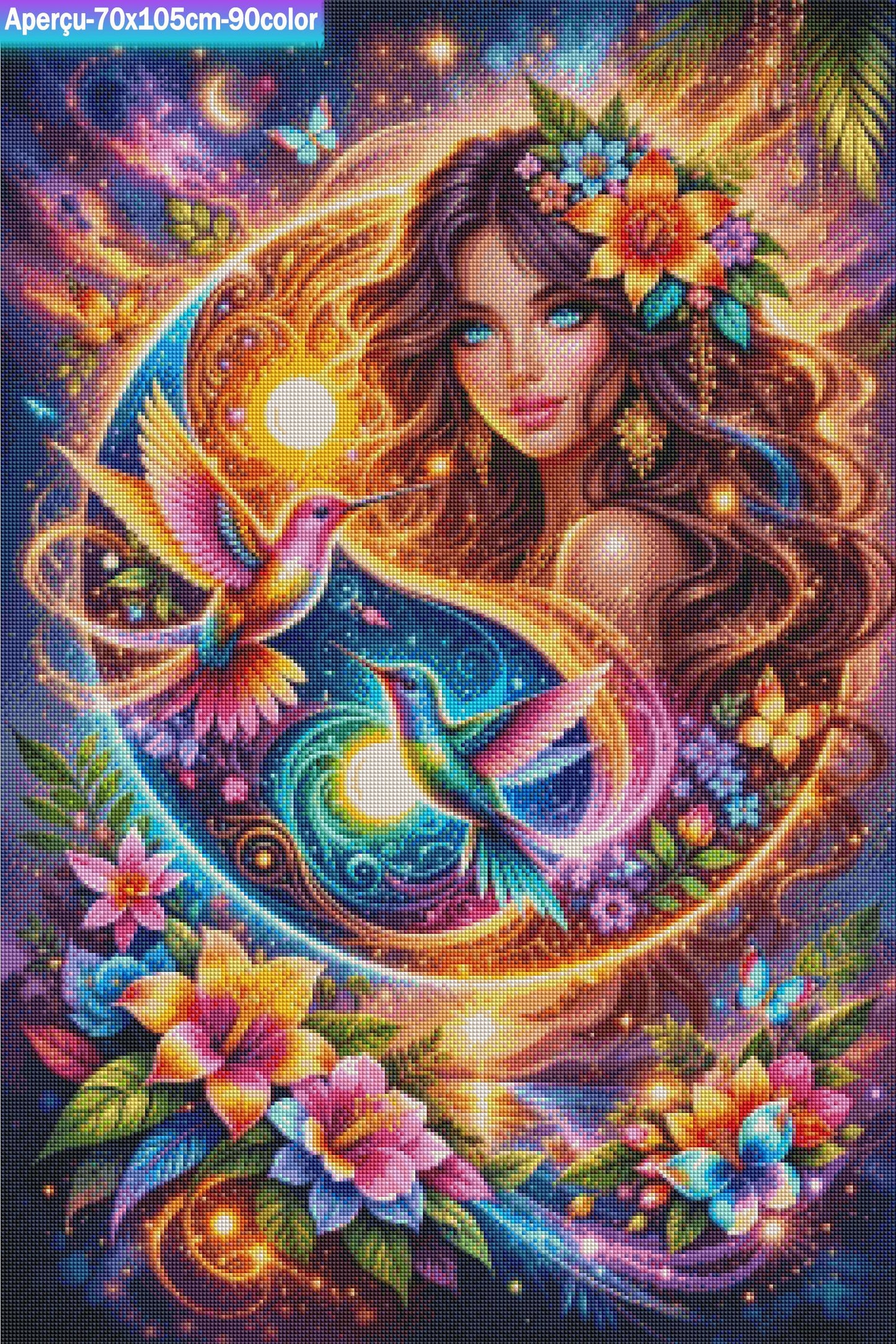 Le Ballet des Colibris Sacrés 70x105 cm