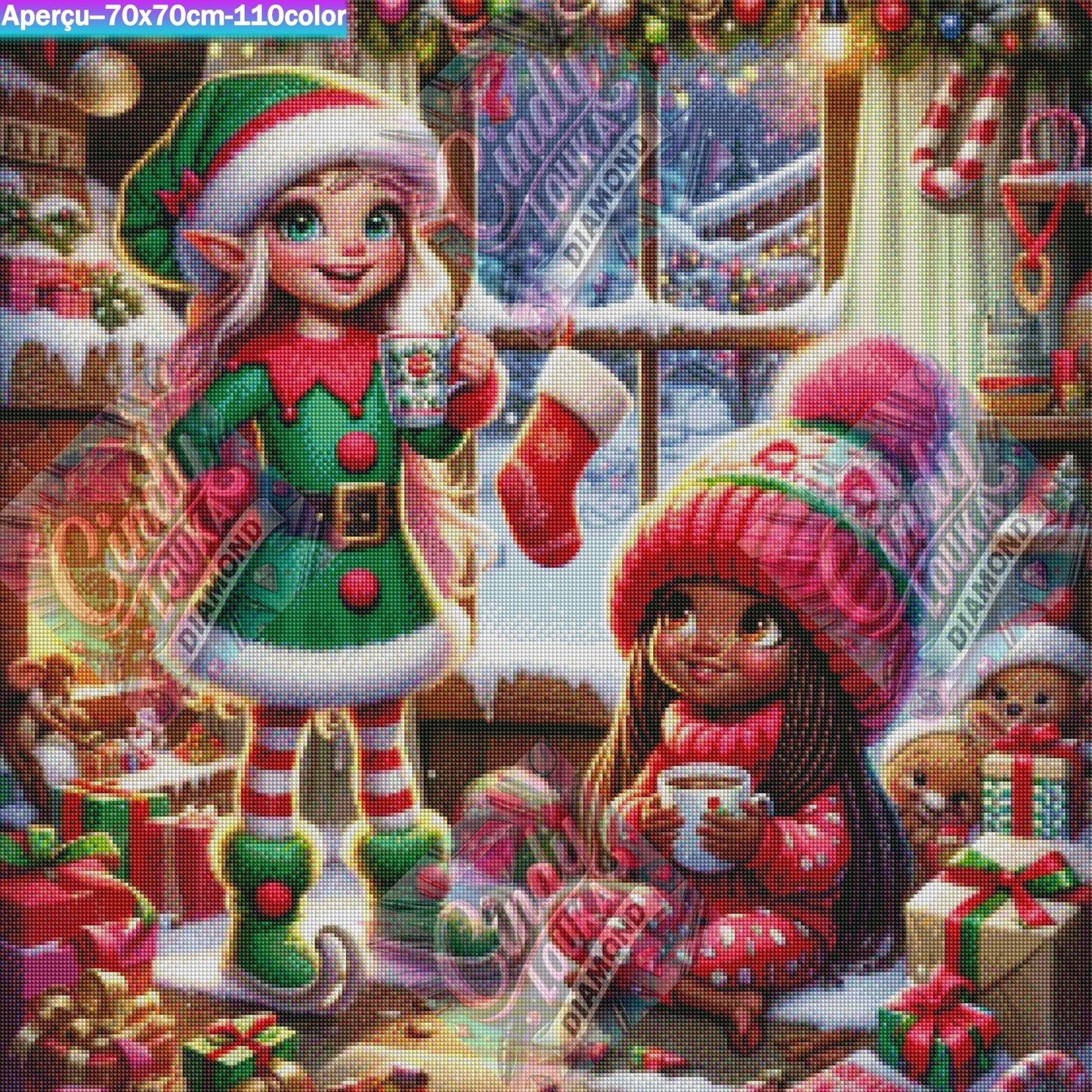 Pyjama Party de Noël 70x70 cm