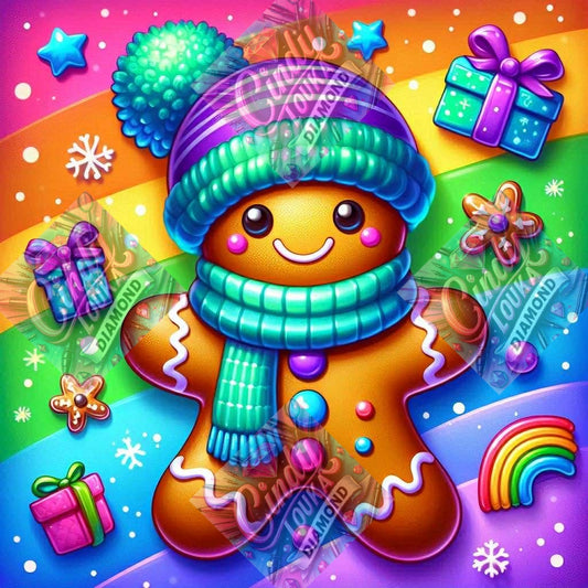 Monsieur  Pain d Épices en Couleurs 50x50 cm