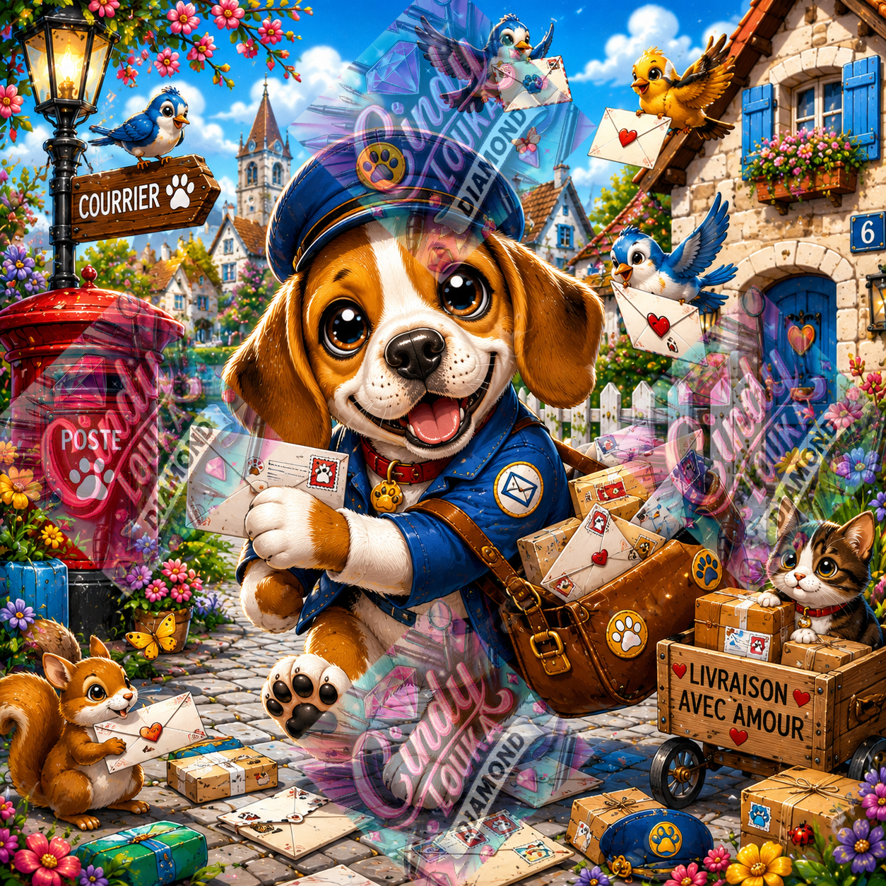 Le Courrier des Cœurs 70x70 cm
