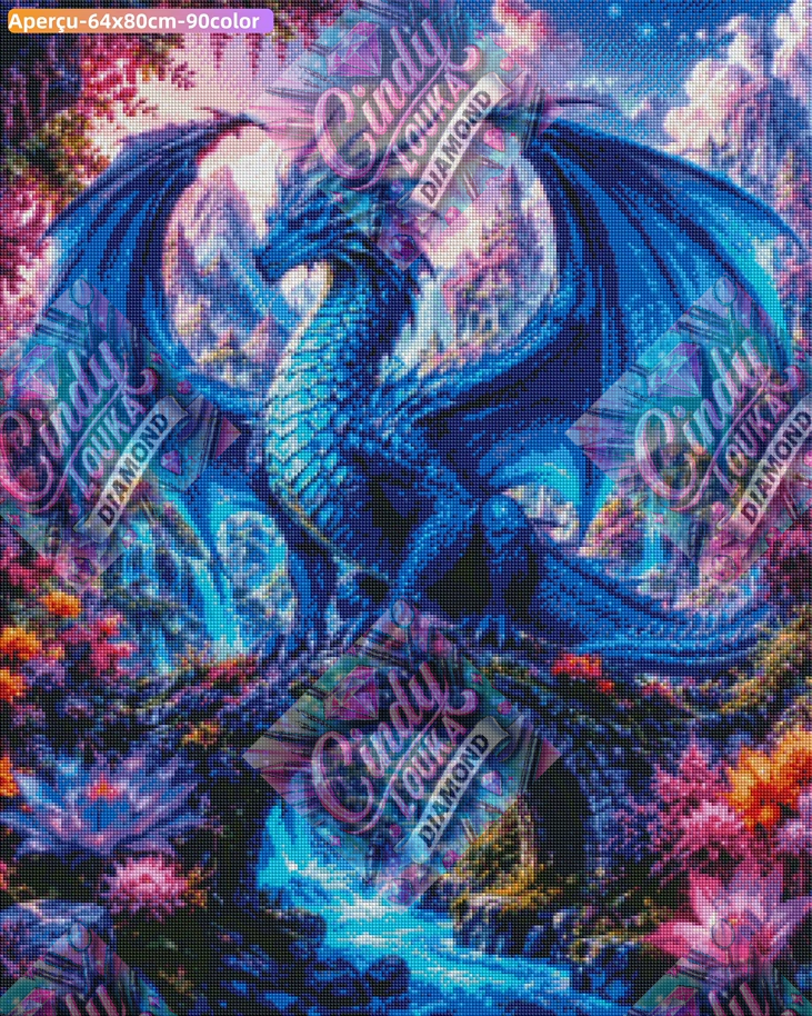 Le Dragon aux Ailes d’Azur 64x80 cm