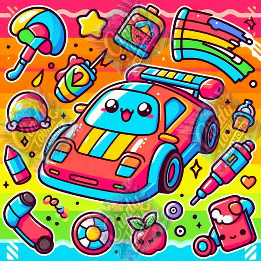 Kawaii Kart 30x30 cm