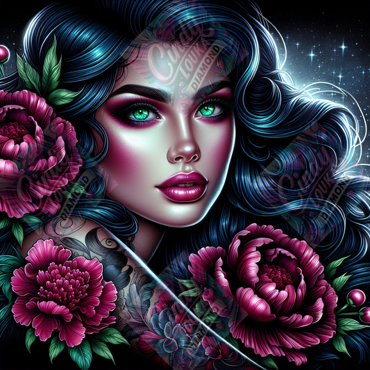 Muse Aux Yeux d'Emeraude 60x60 cm