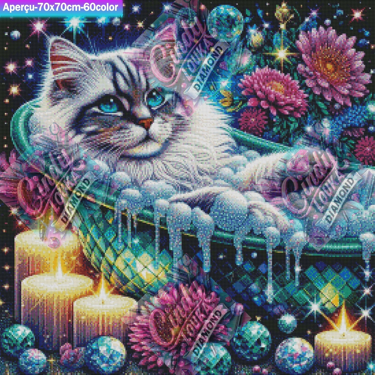 Sérénité Féline 70x70 cm