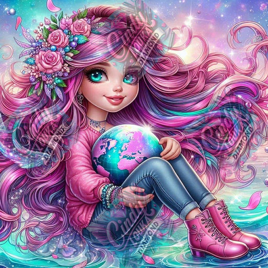 Fée Globetrotteuse 60x60 cm