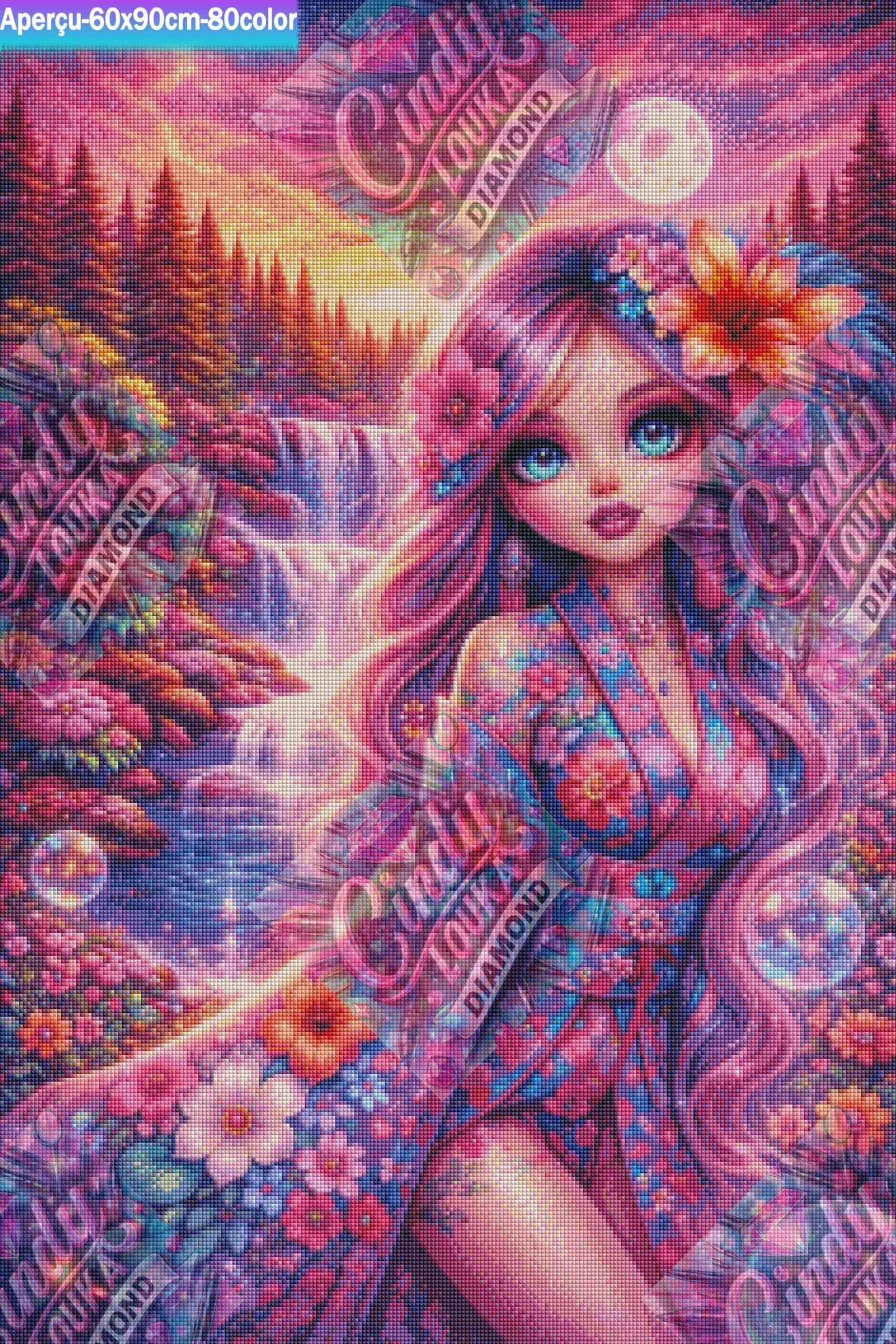 Déesse des Eaux Lumineuses 60x90 cm