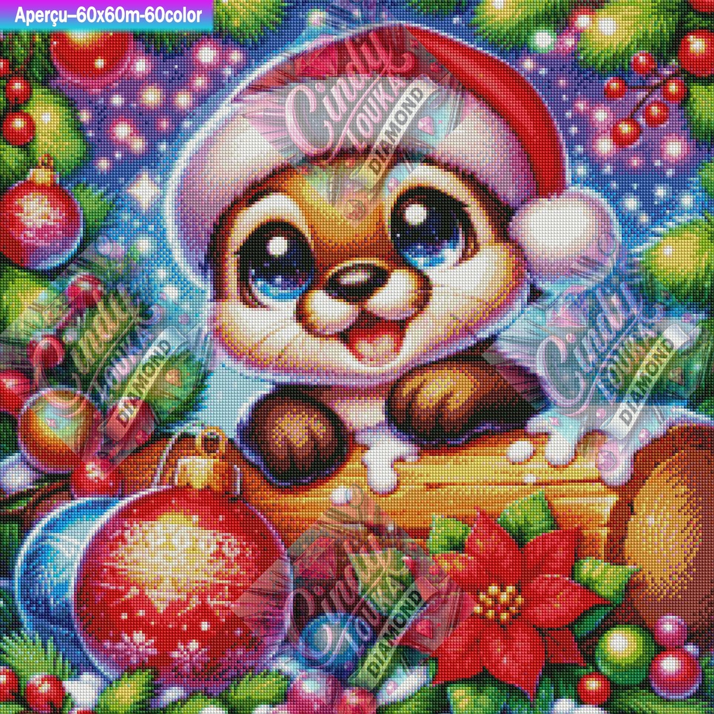 Petit cœur de Noël 60x60 cm