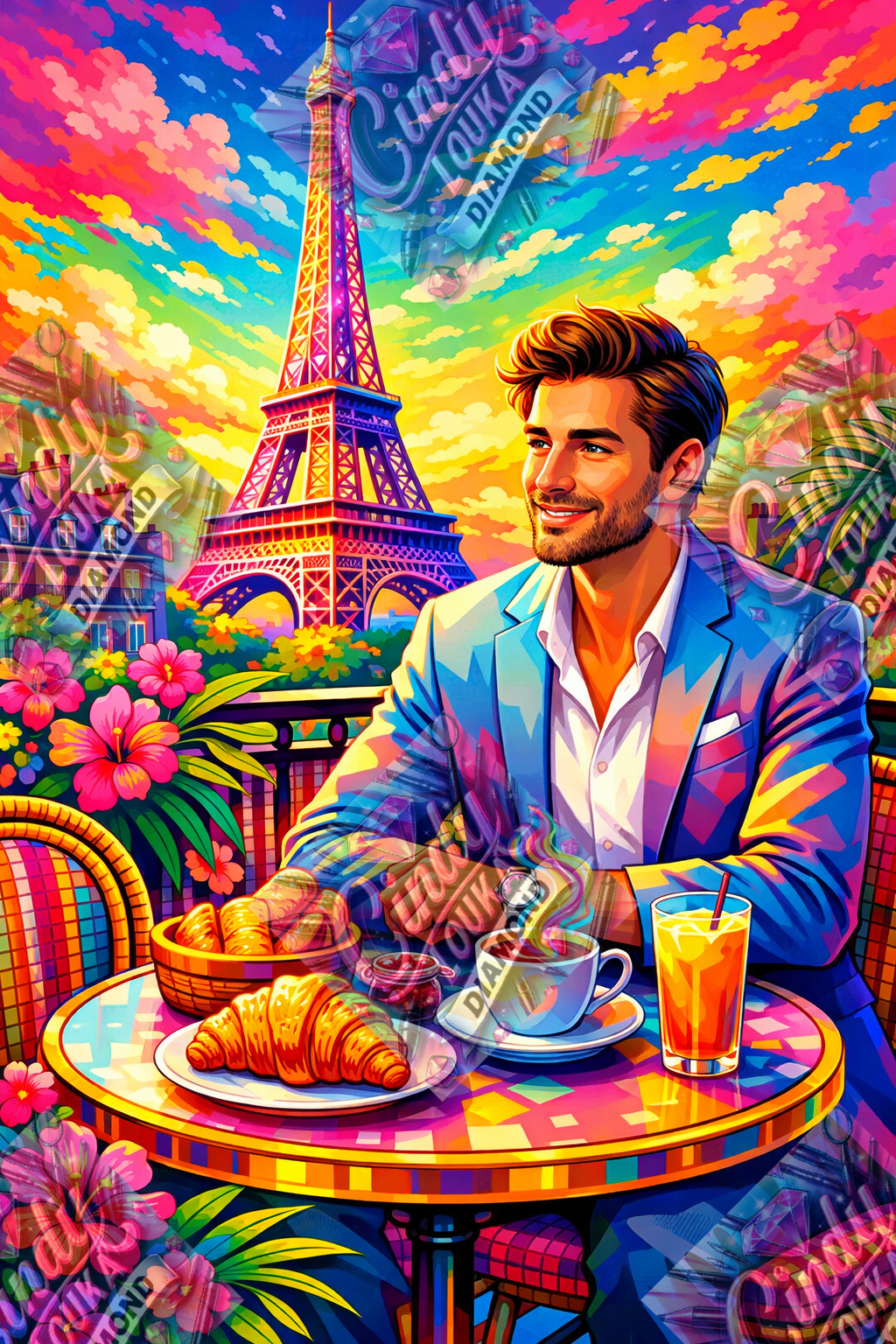 Petit-Déjeuner Chic à Paris 60x90 cm