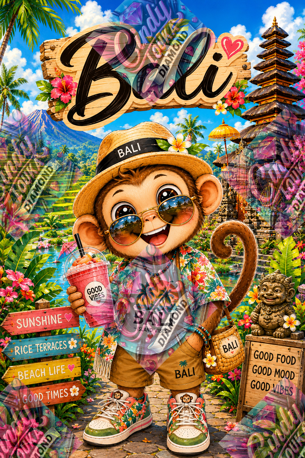 Good Vibes à Bali 60x90 cm