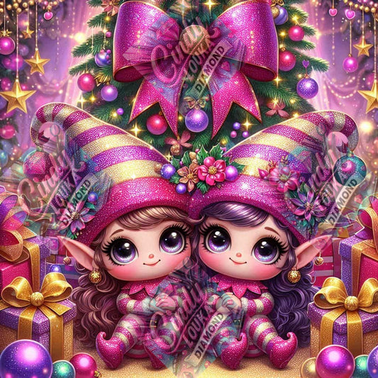 Magie Rose Sous Le Sapin 70x70 cm