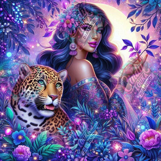 Lune de Saphir et Cœur de Jaguar 70x70 cm