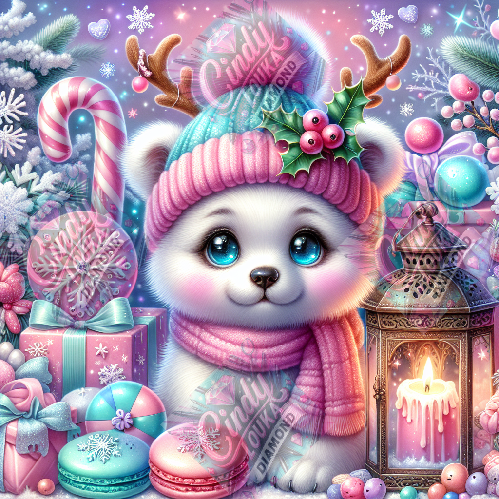 Ourson Magique de Noël  70x70 cm