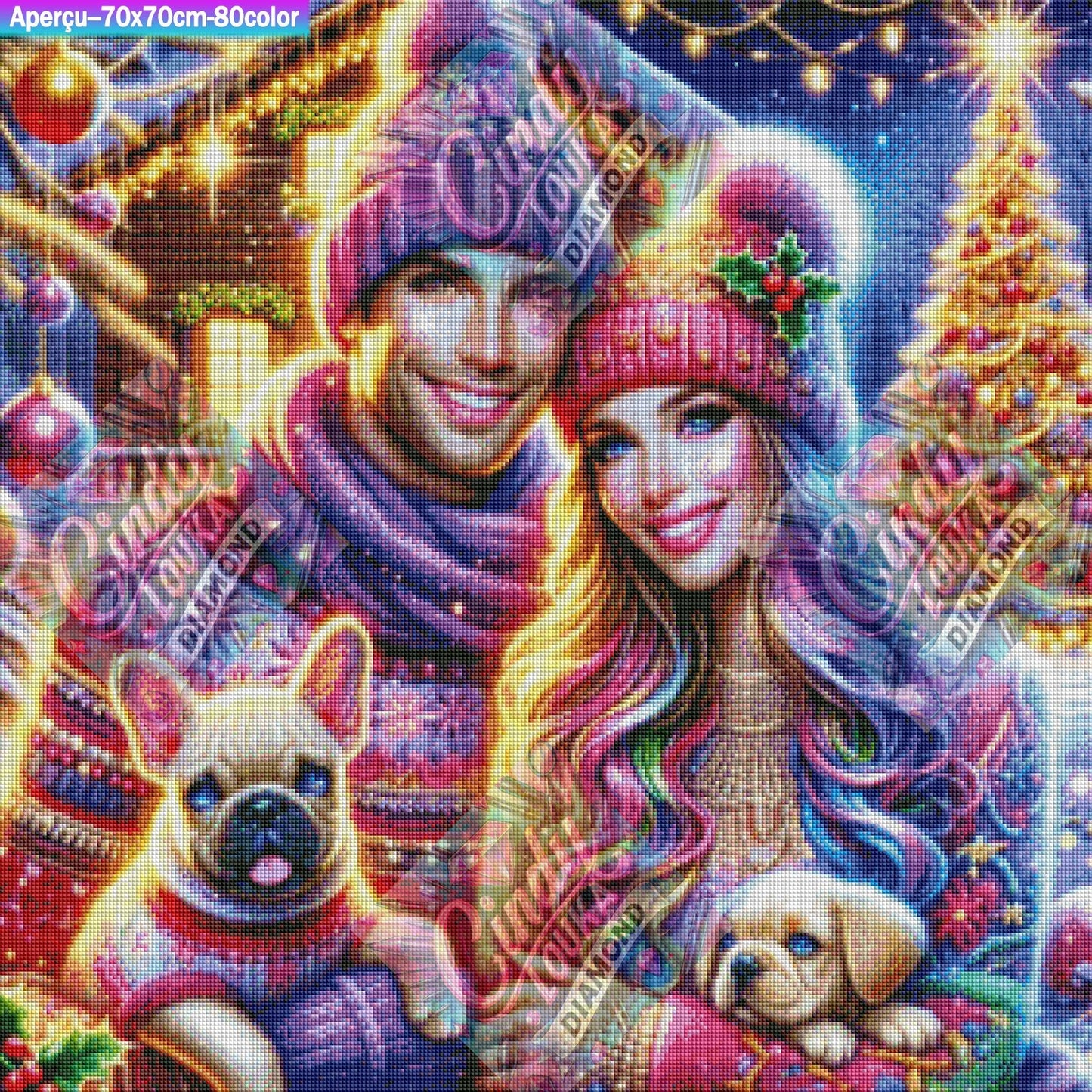 Amoureux de Noël 70x70 cm