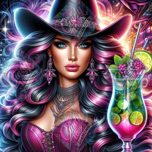 Cowgirl de Minuit 70x70 cm