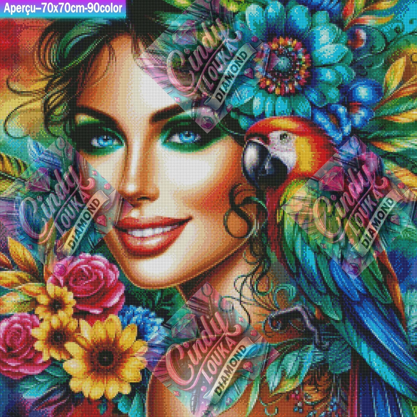 Regard d’Émeraude, Cœur Sauvage 70x70 cm