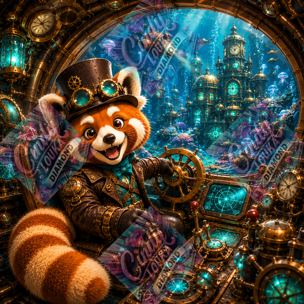 Le Panda Roux des Profondeurs 80x80 cm