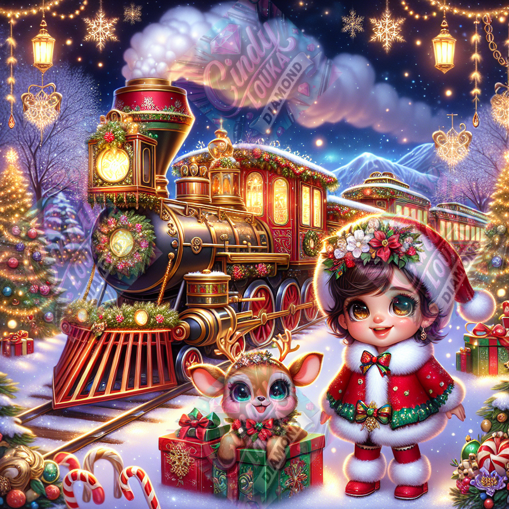 Le Noël Express des Rêves 80x80 cm