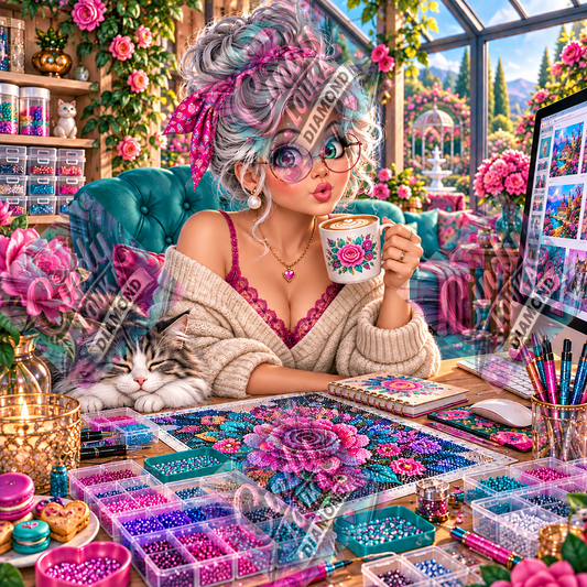 Mamie Geek & Diamants 80x80 cm
