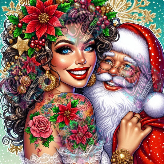 La Belle Et Le Père Noël 70x70 cm