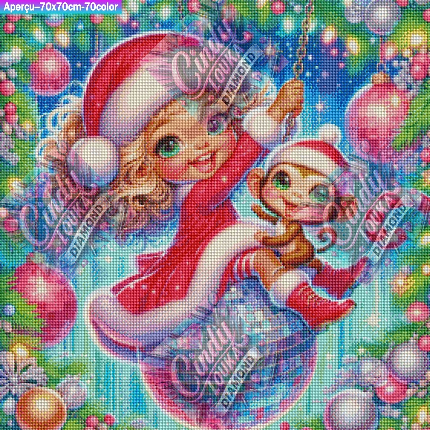 Noël à Facettes Enchantées 70x70 cm