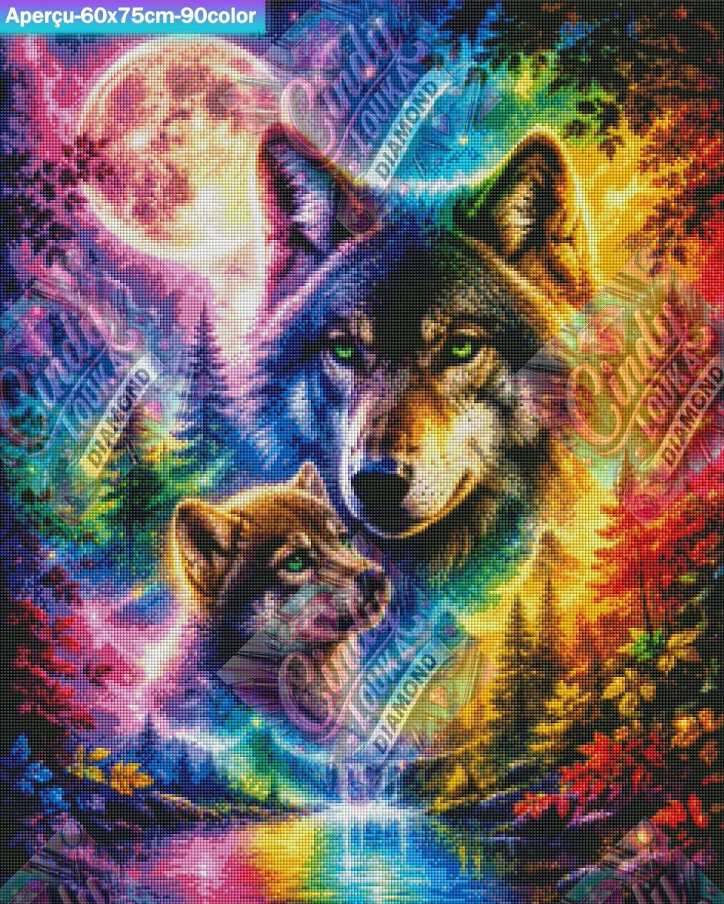 La Mélodie des Loups 60x75 cm
