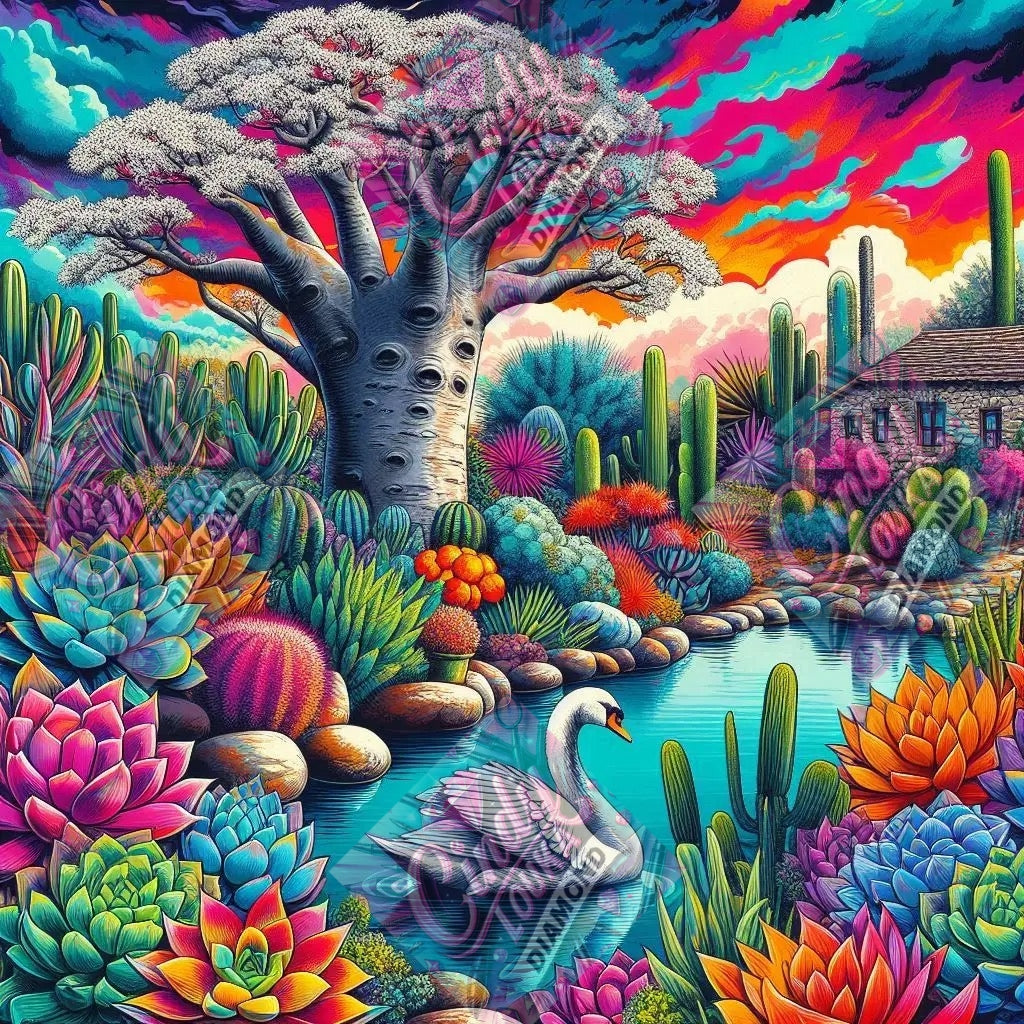Reflets du Paradis Cachés 70x70 cm