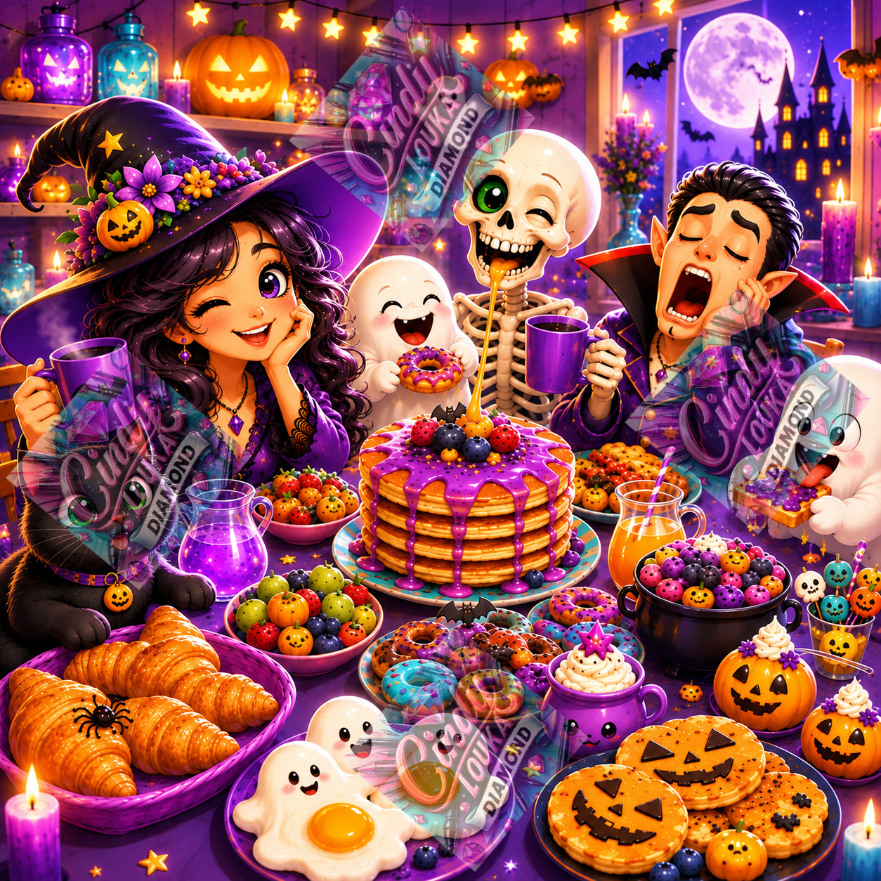Repas d Halloween de Folie 80x80 cm