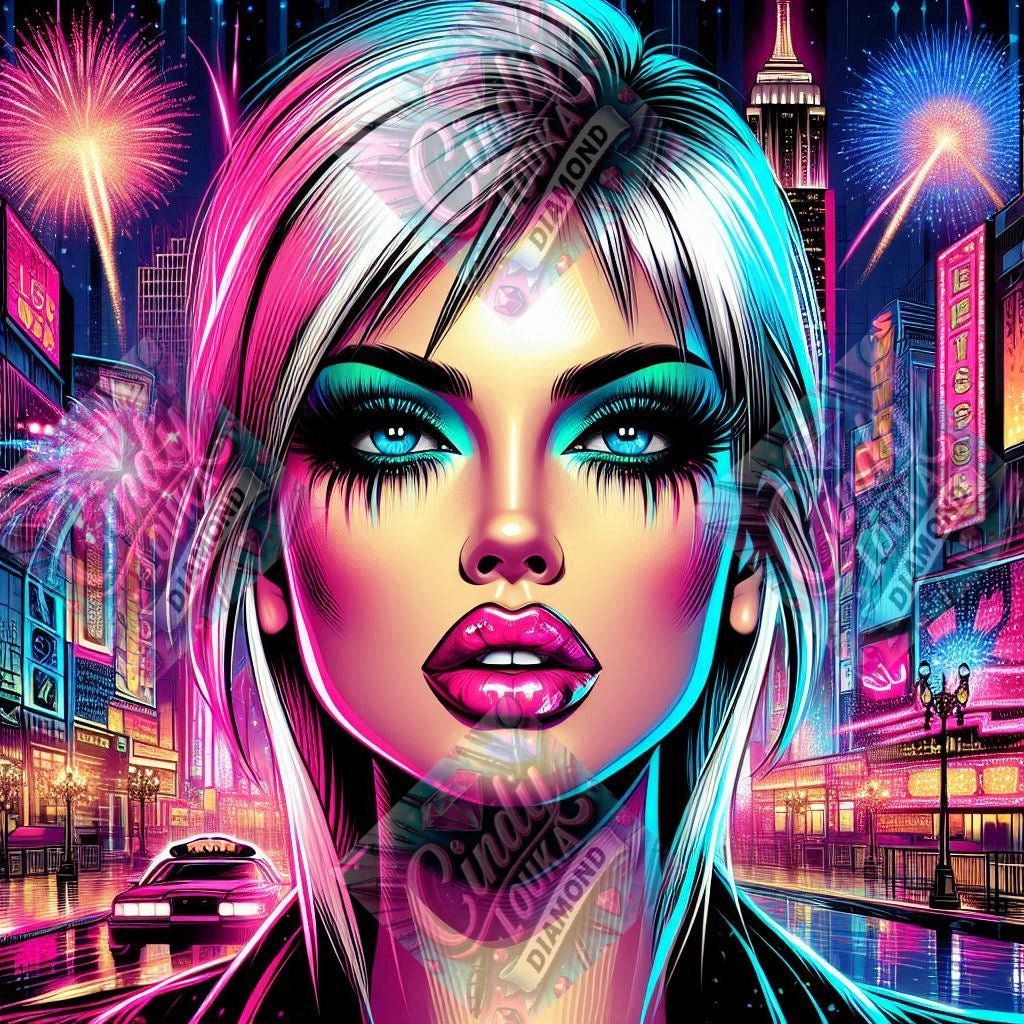 Regard de Feu, Lèvres de Néon 70x70 cm