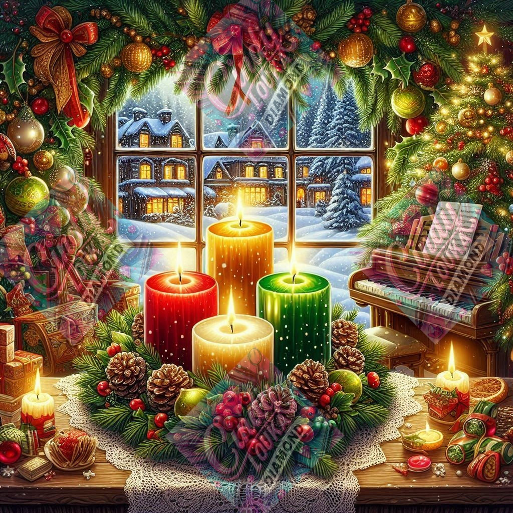 Noël Lumineux 60x60 cm