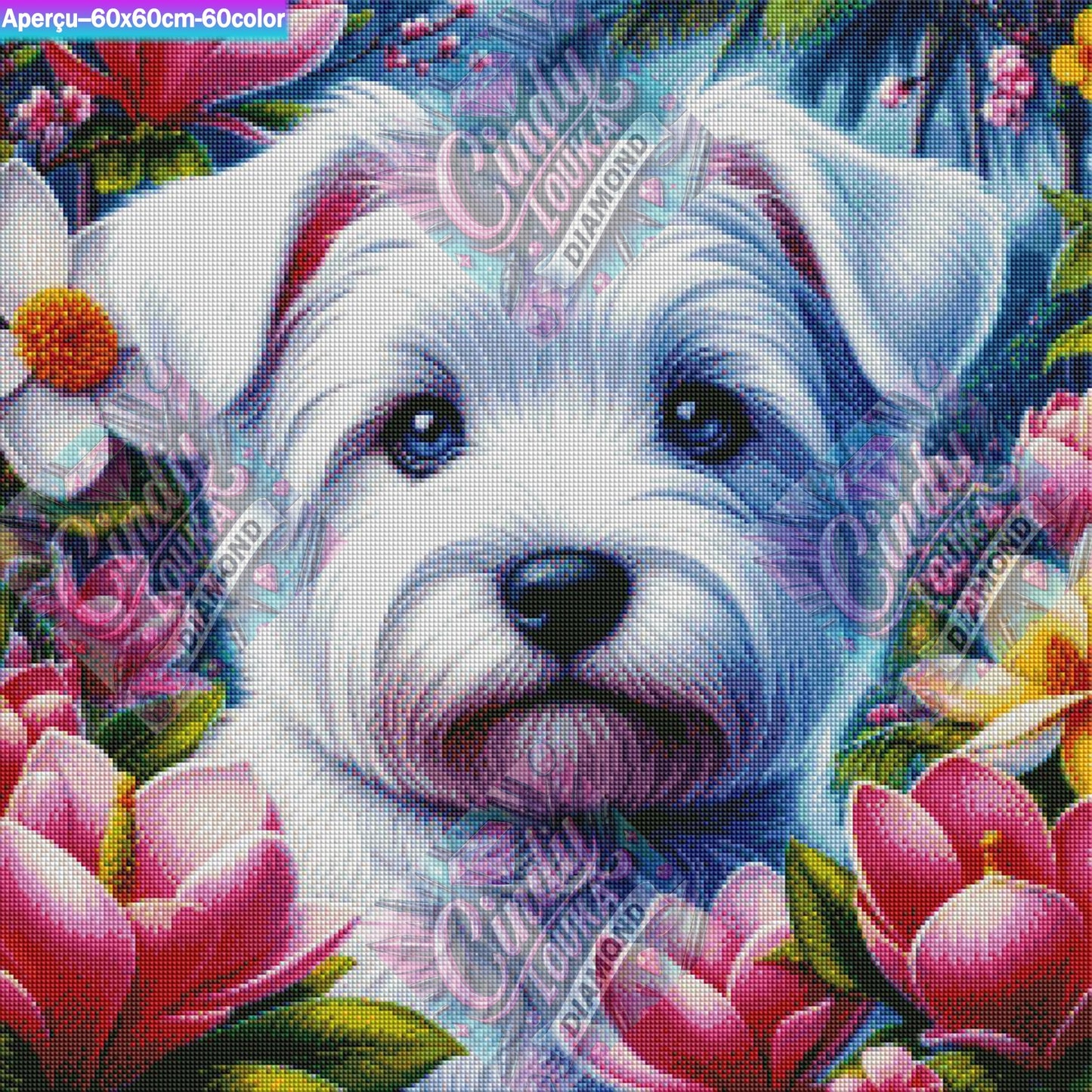 Compagnon Fleuri 60x60 cm