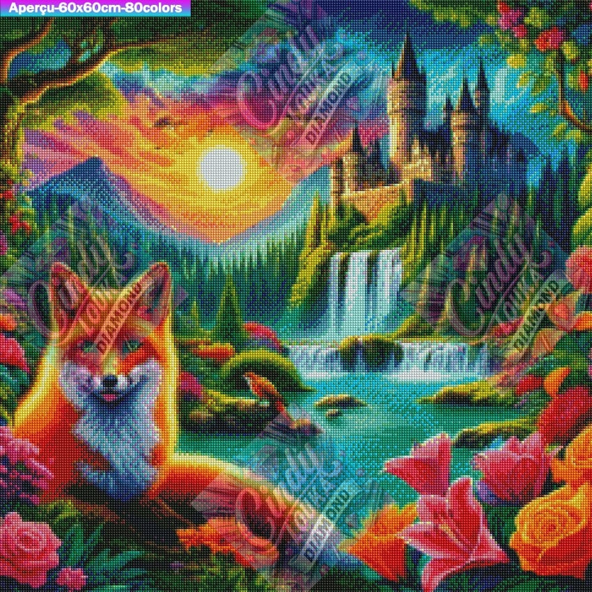 Le Royaume Magique du Renard 60x60 cm