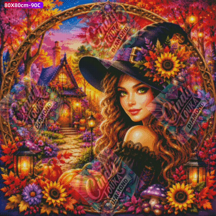L'Éclat de la Sorcière d'Automne 80x80 cm
