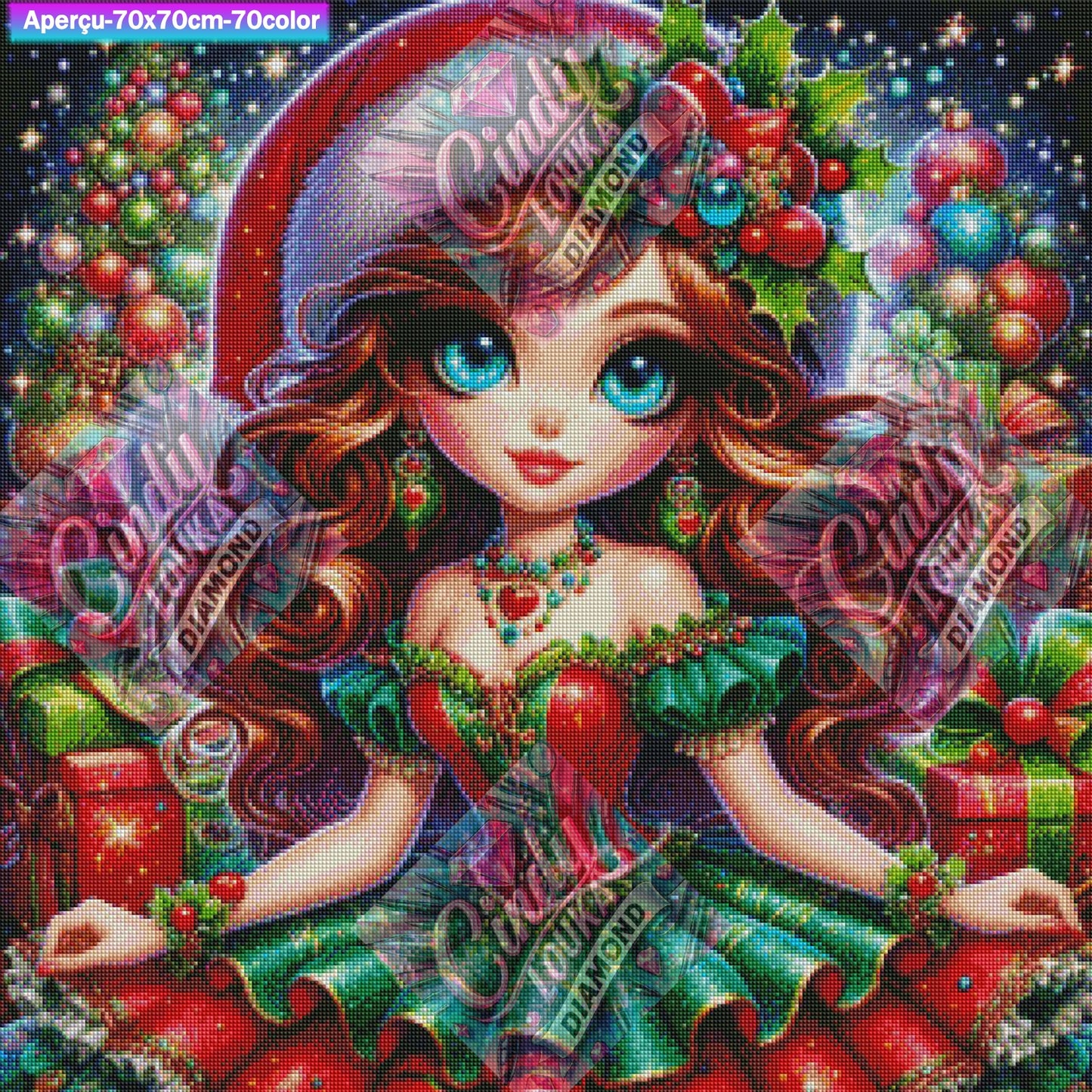 Princesse de Noël 70x70 cm