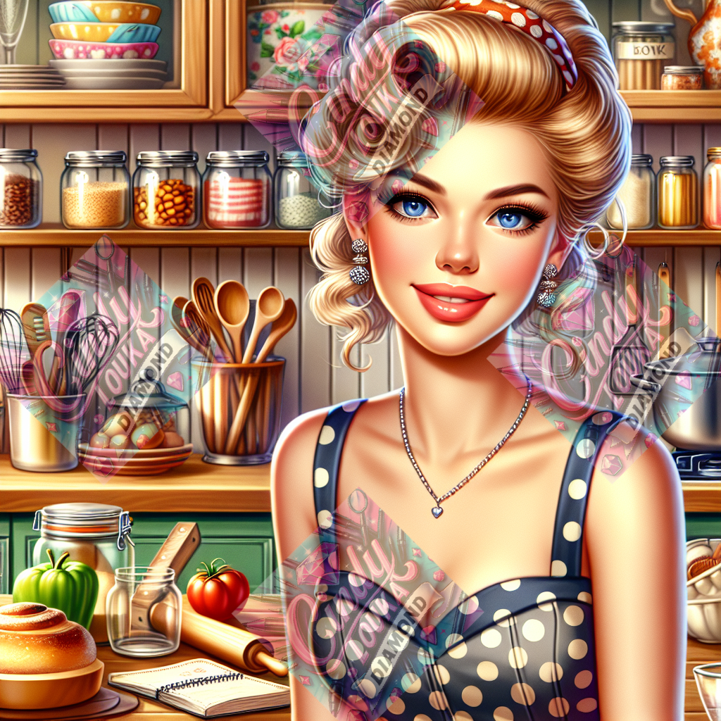 Pin-up gourmande 70x70 cm