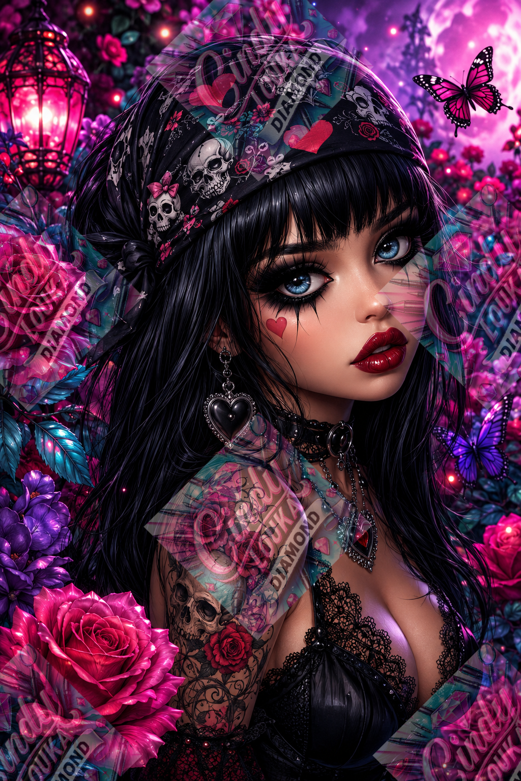 Rose des Ténèbres 60x80 cm