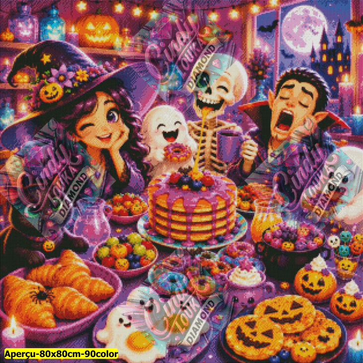 Repas d Halloween de Folie 80x80 cm