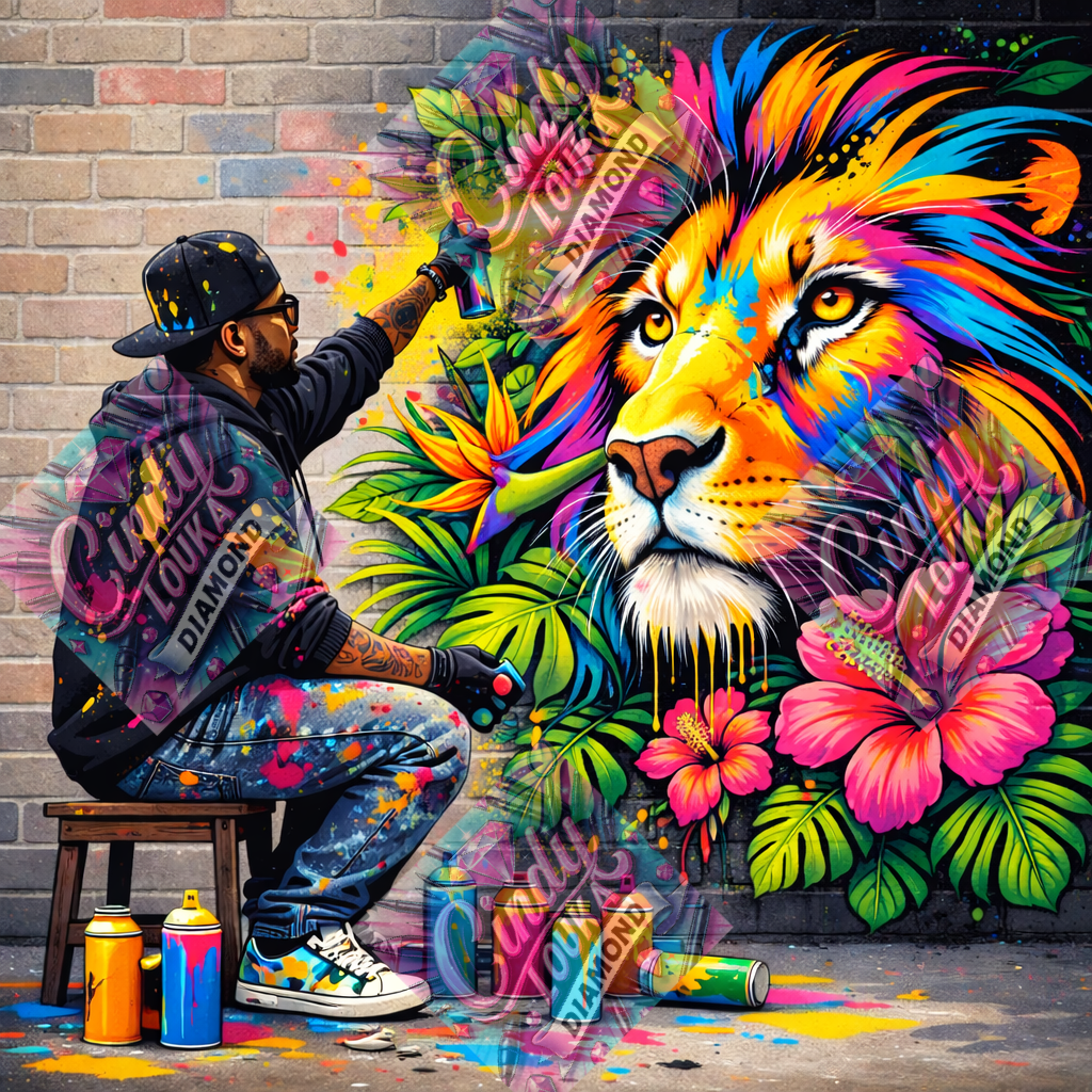 Le Roi de la Jungle Urbaine 70x70 cm
