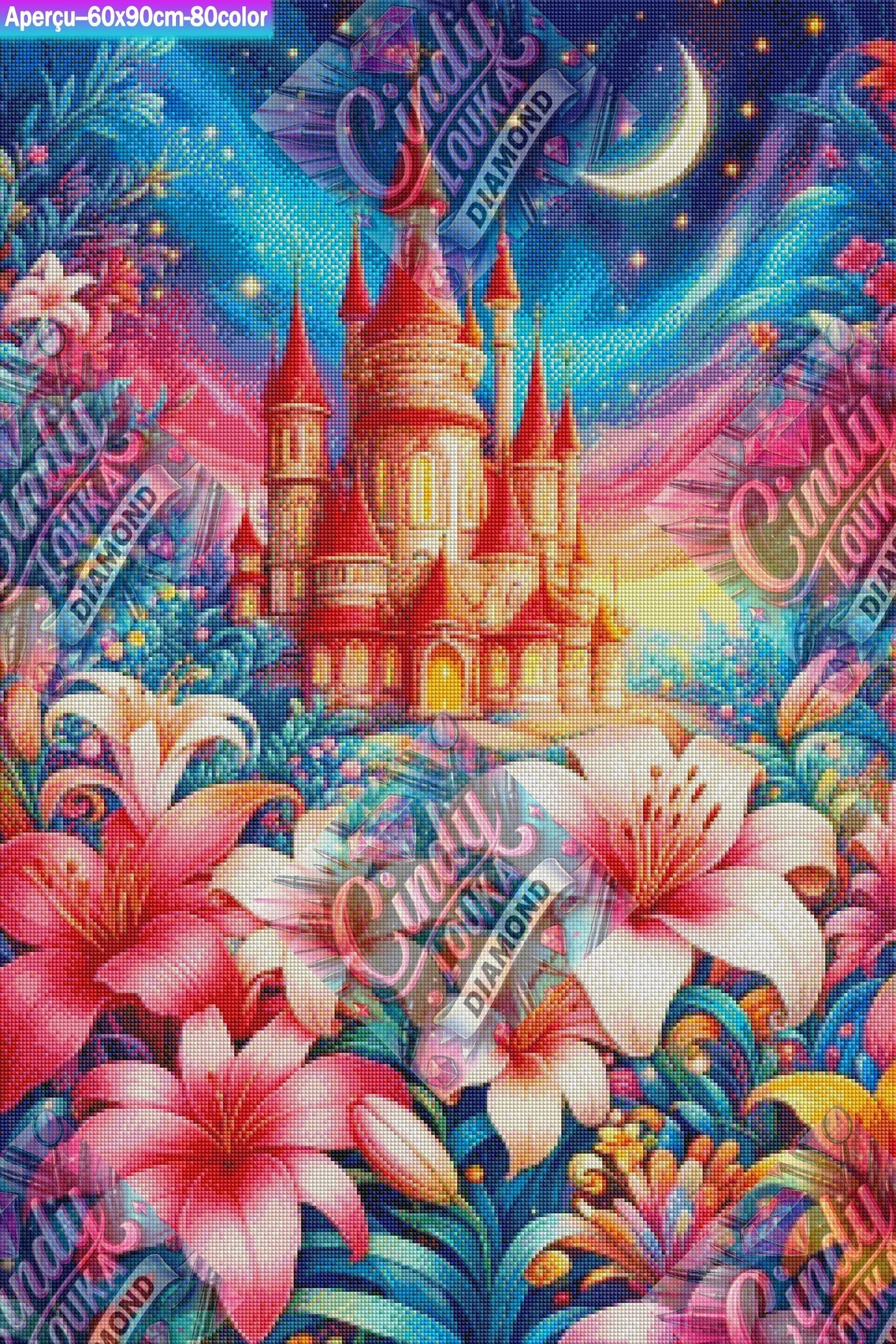 Le Château des Lys Étoilés 60x90 cm
