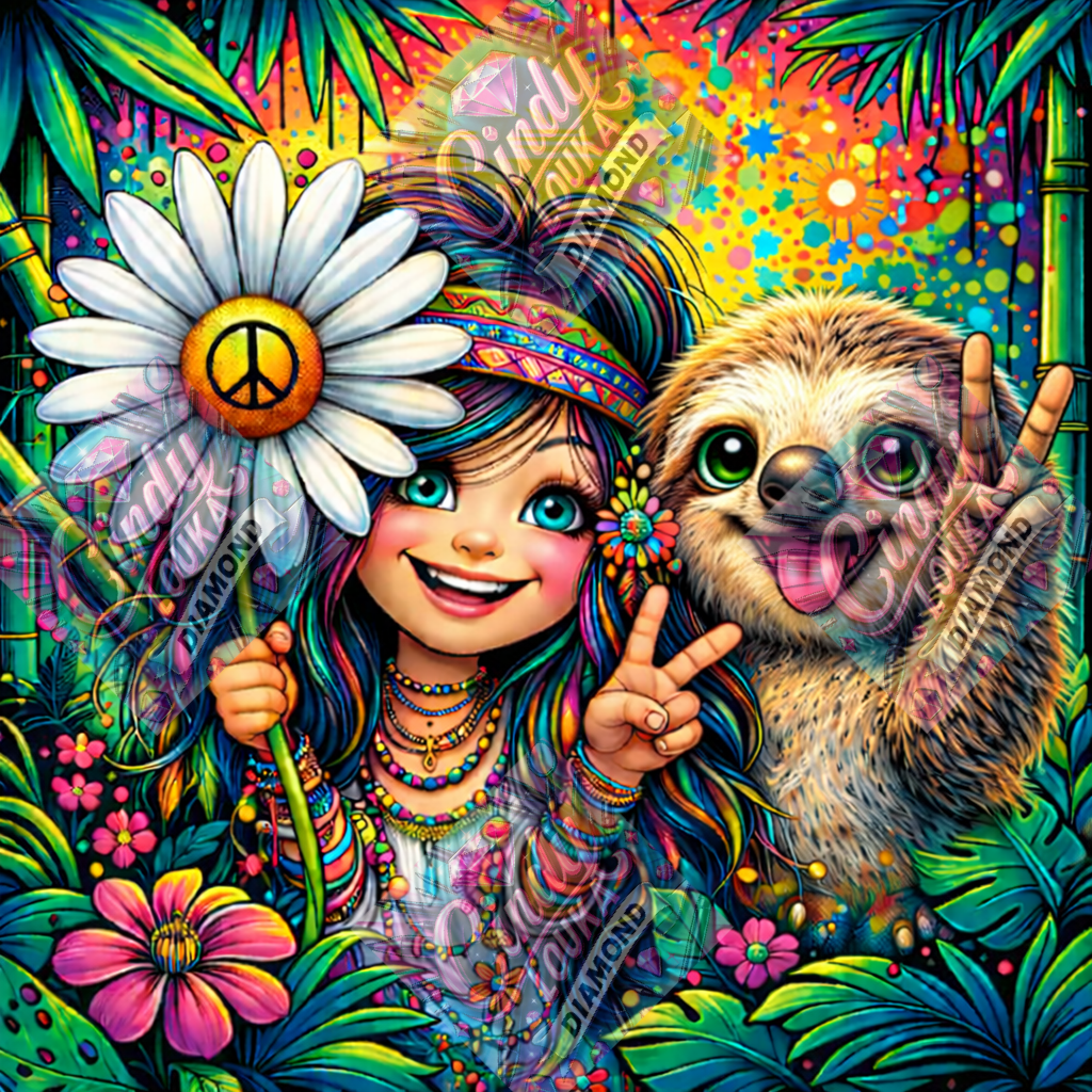 Les Amis de la Jungle Magique 70x70 cm