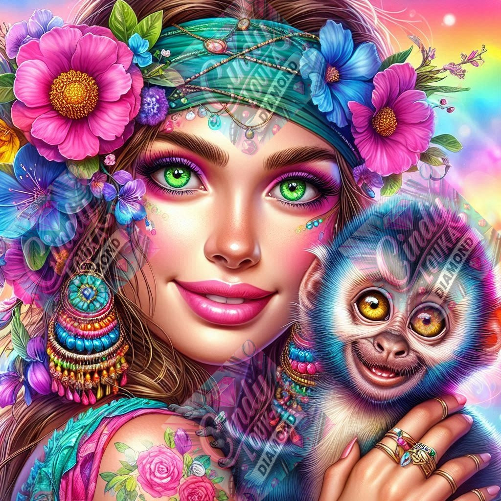 Cœur Sauvage et Sourire Tendre 70x70 cm