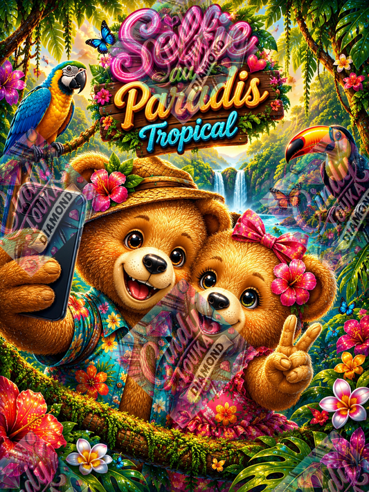 Selfie au Paradis Tropical  60x90 cm