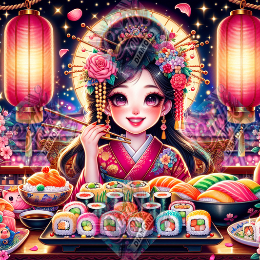 La Princesse des Sushis 80x80 cm